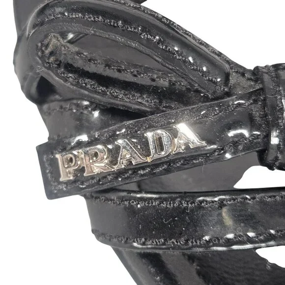 Prada Sport Women Black Wedge Sandal 36 Strappy Gorpcore Minimalist Quiet Luxury - Picture 6 of 16